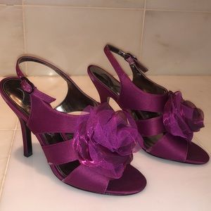 Beautiful purple flower sandals